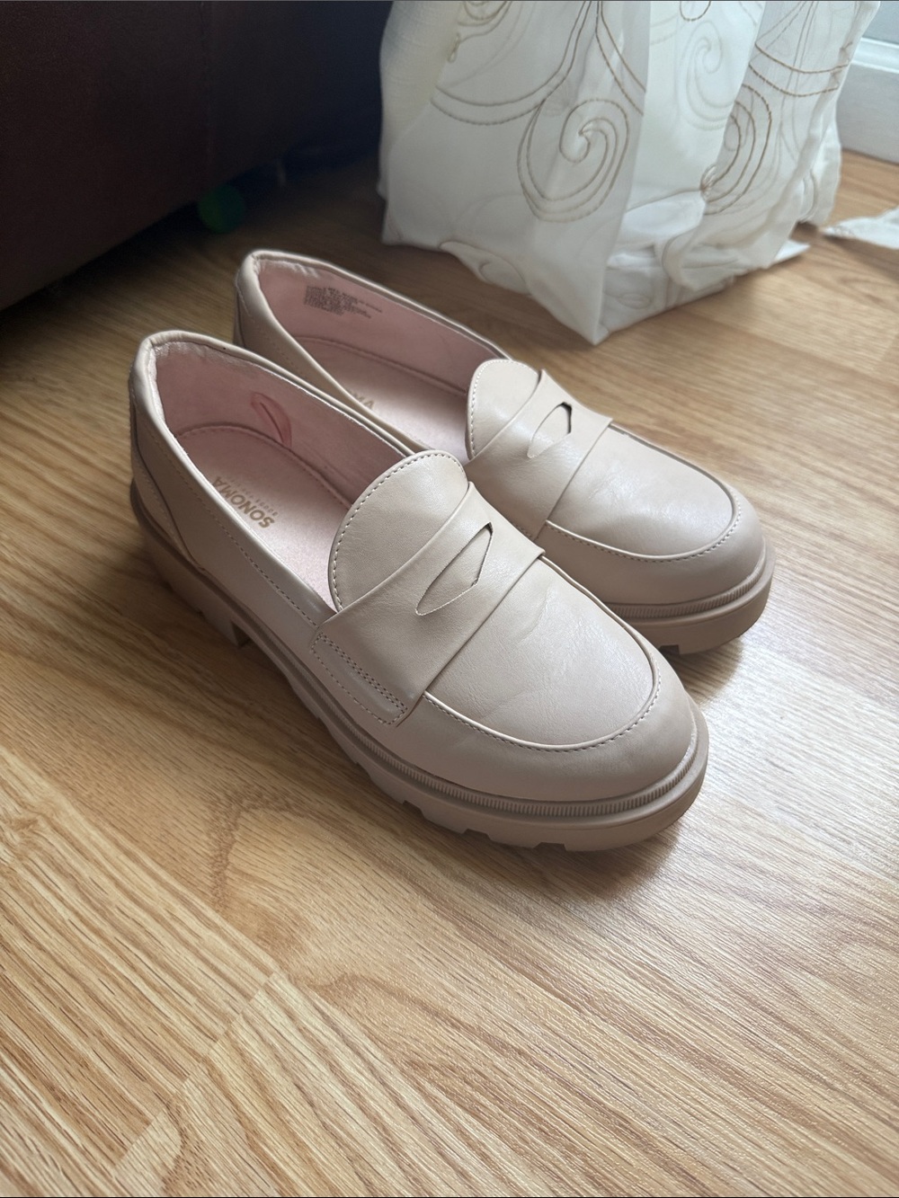 Sonoma Cream Chunky Penny Loafers